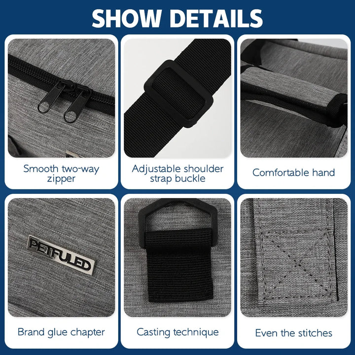 Large 6 PCS Dog Travel Bag for Supplies, Weekend Pet Travel Set , Airline Approved Tote Organizer with Multi-Function Pockets